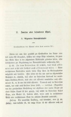 II. Zweiter oder besonderer Theil