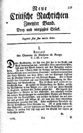 Drey und vierzigstes Stück.