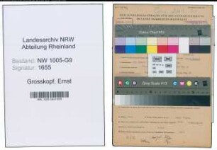 Entnazifizierung Ernst Grosskopf , geb. 23.01.1918 (Geschaeftsfuehrer)