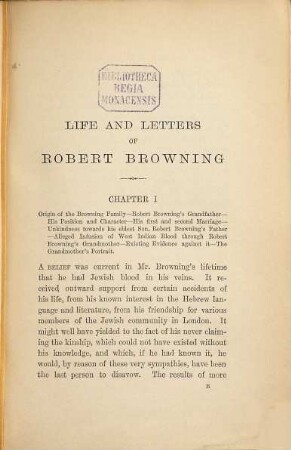 Life and letters of Robert Browning