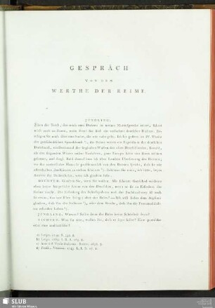 Gespräch von dem Werthe der Reime