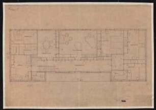 Holzhaus für die Deutsche Werkstätten AG, Dresden-Hellerau: Grundriss Holzhaus Nr. 2 1:50