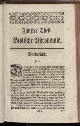 Fünfter Theil. Biblische Astronomie.
