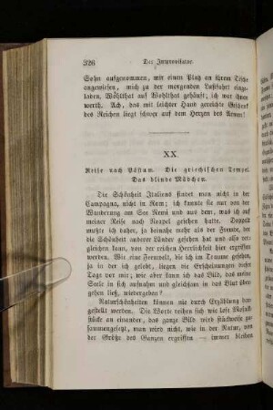 XX. Reise nach Pästum. Die griechischen Tempel. Das blinde Mädchen.