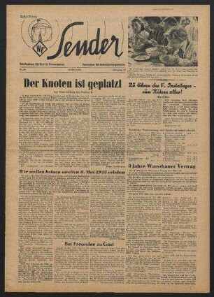 Betriebszeitung 'WF-Sender', Nr.16/1958 (10.Mai 1958)