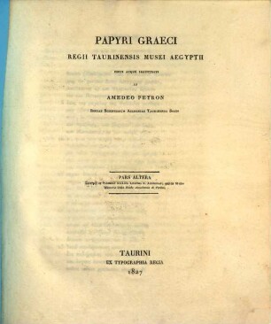 Papyri Graeci Regii Taurinensis Musei Aegyptii, 2