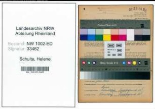 Entnazifizierung Helene Schulte, geb. 27.07.1894 (Lehrerin)