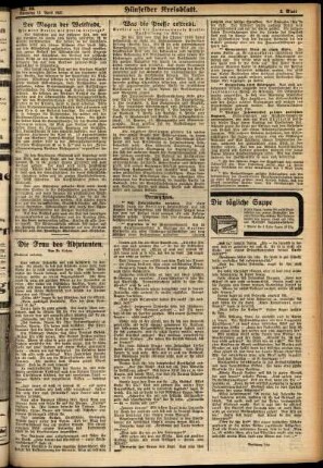 Zweite Ausgabe vom Dienstag, den 12. April 1927.