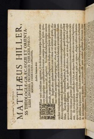 Matthaeus Hiller, ...