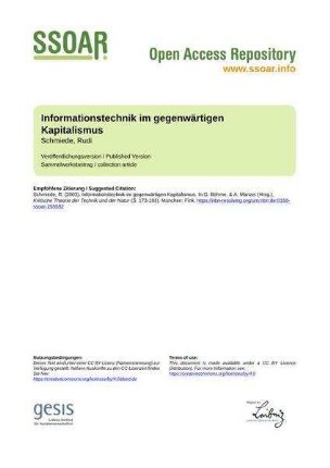 Informationstechnik im gegenwärtigen Kapitalismus