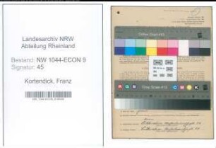 Entnazifizierung Franz Kortendick , geb. 11.03.1903 (Maurermeister)