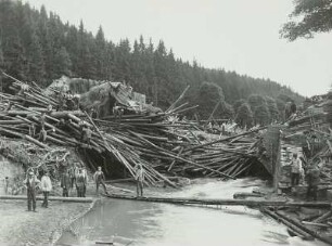 Hochwasserkatastrophe, zerstörte Bahnanlagen, Glashütte, Müglitztal