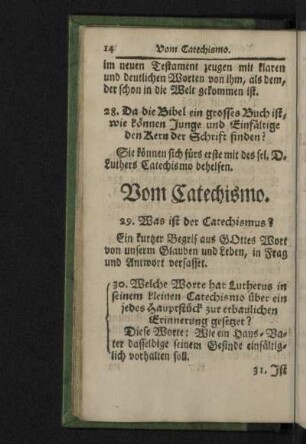 Vom Catechismo.