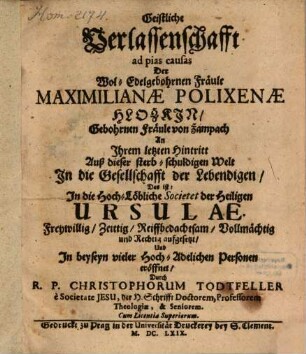 Geistliche Verlassenschaft ad pias causas