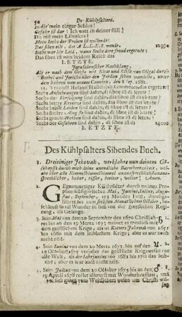 Des Kühlpsalters Sibendes Buch.