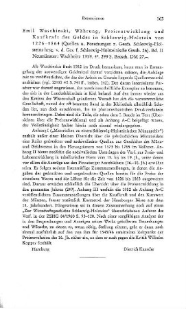 Waschinksi, Emil :: Währung, Preisentwicklung und Kaufkraft des Geldes in Schleswig-Holstein von 1226 - 1864, Bd. 2, (Quellen und Forschungen zur Geschichte Schleswig-Holsteins, 26)