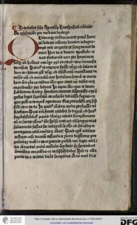 Tractatus fratris Dyonisii Carthusiensi ordinis de celebratione per modum dialogi.