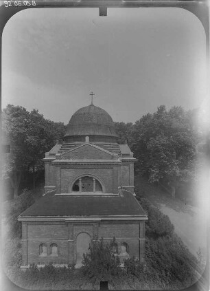 Halle (Saale). Südfriedhof. Friedhofskapelle (1887). Rückseite