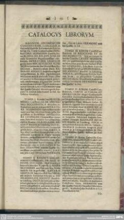 Catalogus Librorum