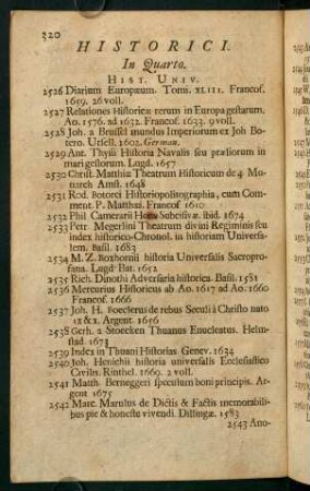 Historici In Quarto.