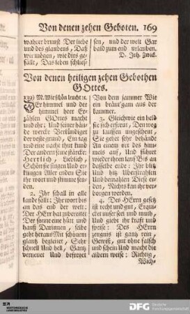Von denen heiligen zehen Gebothen Gottes.