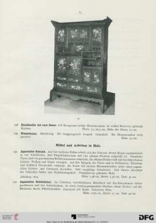 Möbel und Arbeiten in Holz (Nr. 150-157)