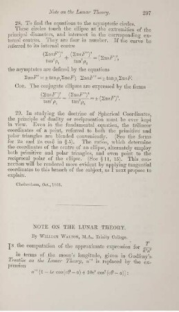 Note on the lunar theory.