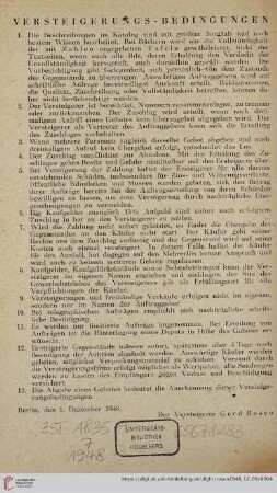 Versteigerungs-Bedingungen