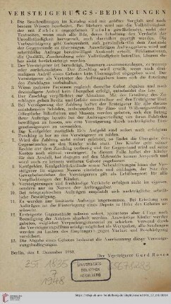 Versteigerungs-Bedingungen