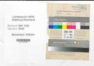 Entnazifizierung Wilhelm Barschdorf , geb. 24.09.1904 (Angestellter)