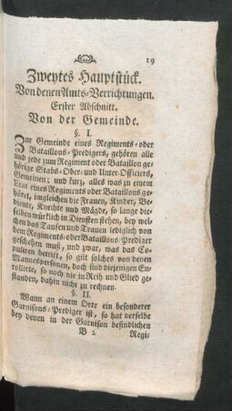 Zweytes Hauptstück. Von denen Amts-Verrichtungen.
