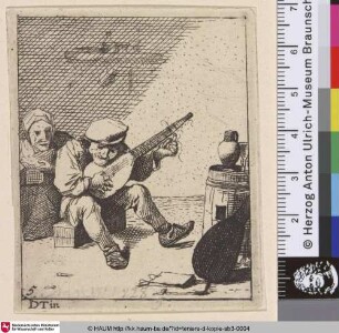 [Ein Bauer auf einem hölzernen Block sitzend; Peasant Seated on a Wooden Block]