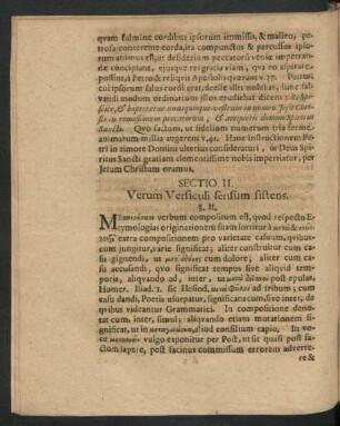 Sectio II. Verum Versiculi sensum sistens.
