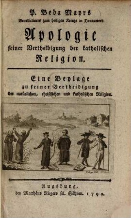 Apologie seiner Vertheidigung der katholischen Religion