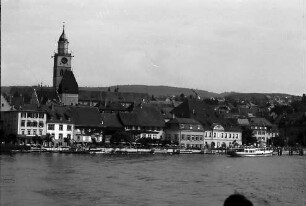 Überlingen: Vom Schiff auf Anlegeplatz, mit Münsterturm