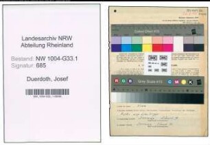 Entnazifizierung Josef Duerdoth , geb. 10.05.1901 (Lehrer)