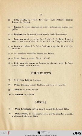 Fourrures (Nr. 97-100)