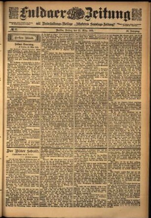 Erste Ausgabe vom Freitag, den 21. März 1902.