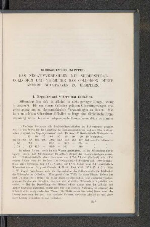 Siebenzehntes Capitel. Das Negativverfahren mit Silbernitrat-Collodion und Versuche das Collodion durch andere Substanzen zu ersetzen.