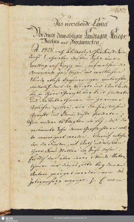 14. Capitel. Von denen damahligen Landtagen, Kriegs-Sachen und Bergwercken.