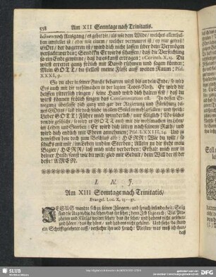 Am XIII Sonntage nach Trinitatis