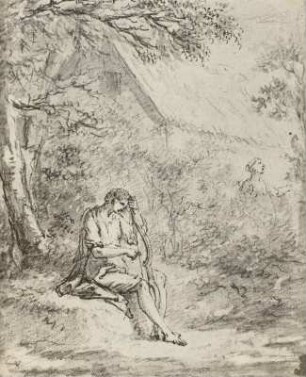 Jüngling mit Bogen in Bauernlandschaft