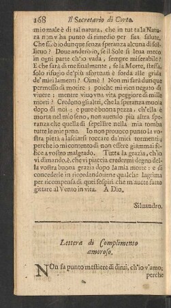 Lettera di Complimento amoroso.