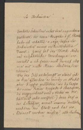 Brief von Ludwig Emil Grimm an Karl Wilhelm Justi
