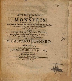 De monstris : disputatio physica II.