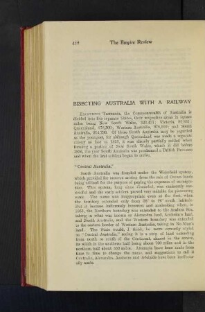 Bisecting Australia with a Railway.