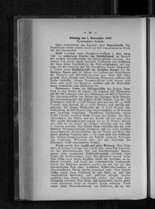 Sitzung am 1. November 1927