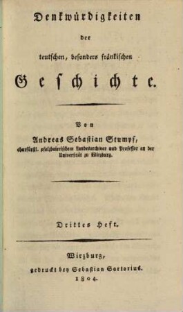 Denkwürdigkeiten der teutschen, besonders fränkischen Geschichte, 3
