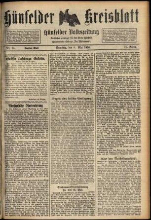 Zweite Ausgabe vom Samstag, den 08. Mai 1926.