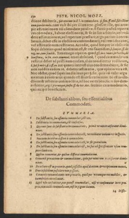 De substantialibus, seu essentialibus Commodati.